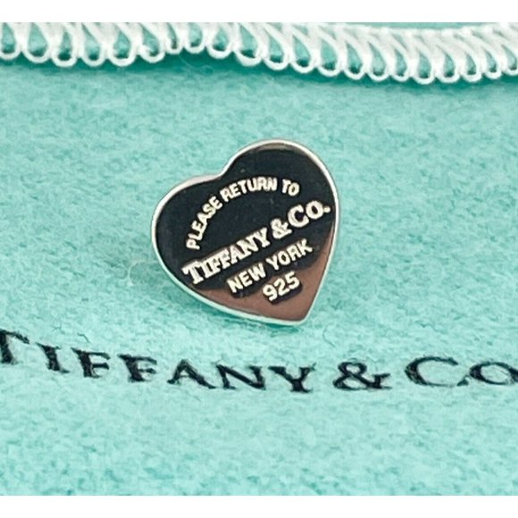 1 SINGLE Return to Tiffany & Co Mini Heart Stud Earring Replacement Lost - Picture 1 of 9